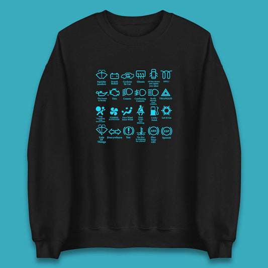 Warning Signs 101 Funny Racing Auto Mechanic Manual Shifting Funny Driving Unisex Sweatshirt