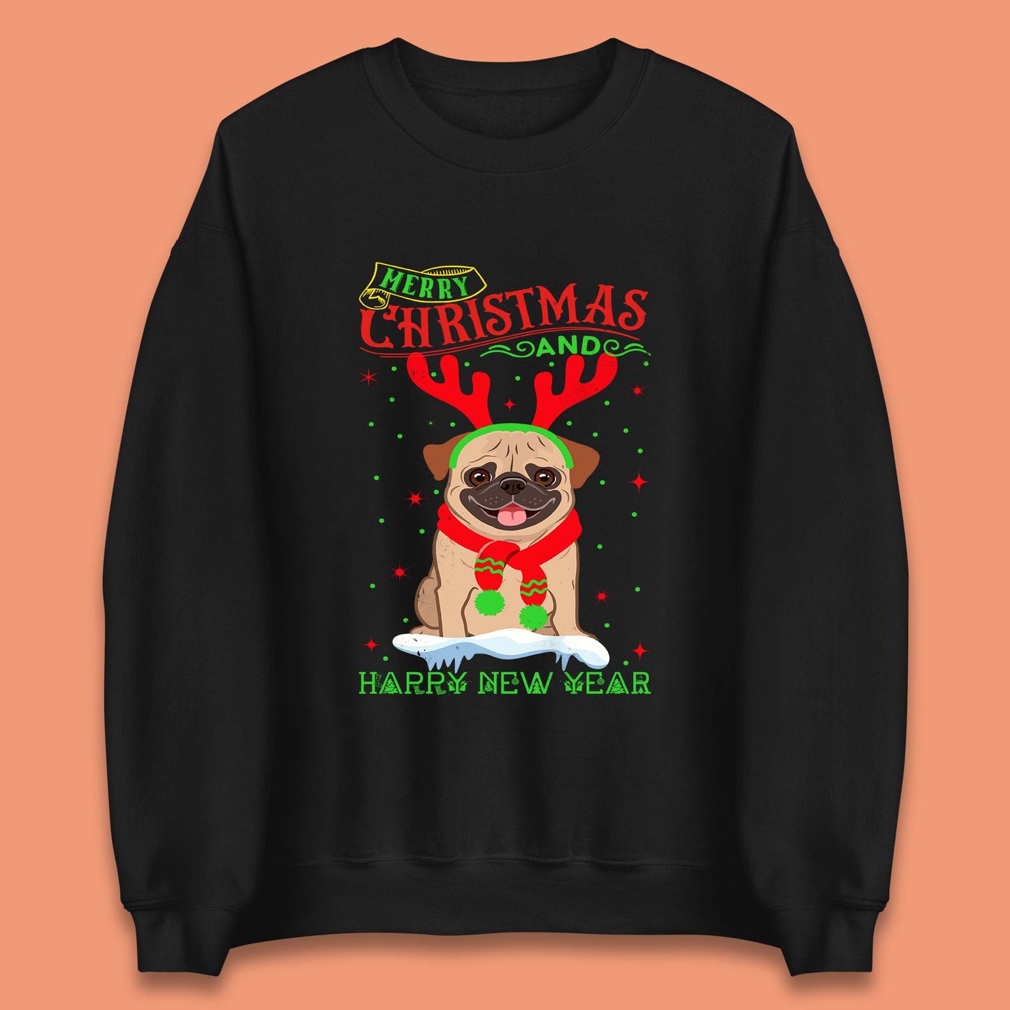 christmas pug dog sweatshirt