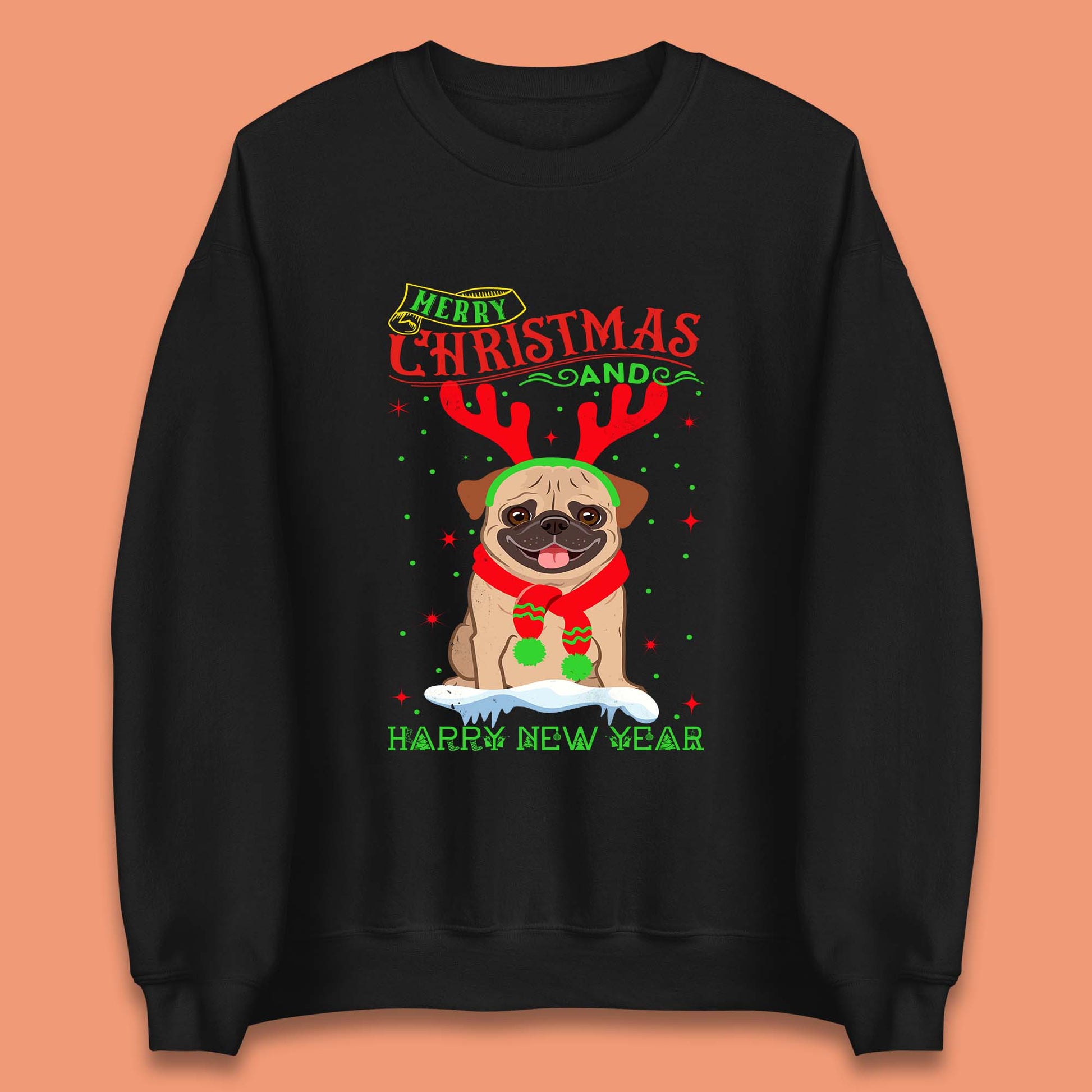 christmas pug dog sweatshirt