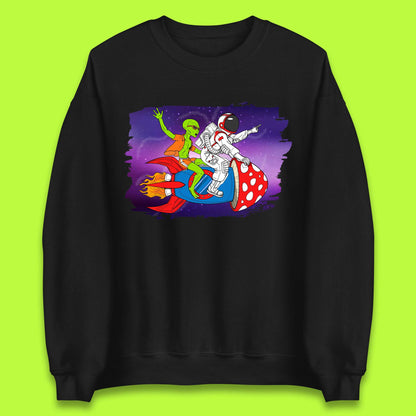 Alien & Astronaut Rocket Ship Unisex Sweatshirt