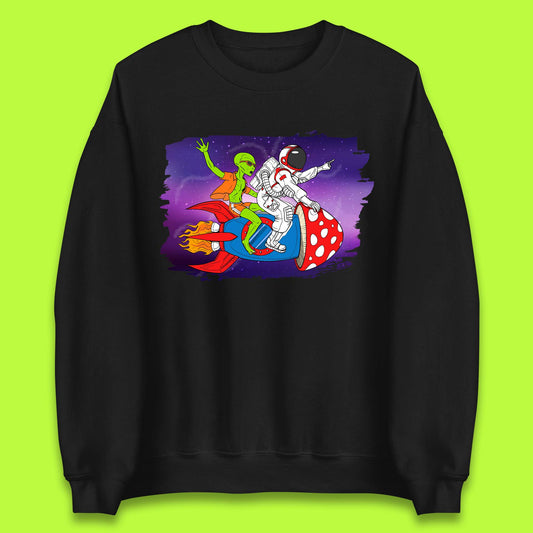Alien & Astronaut Rocket Ship Unisex Sweatshirt