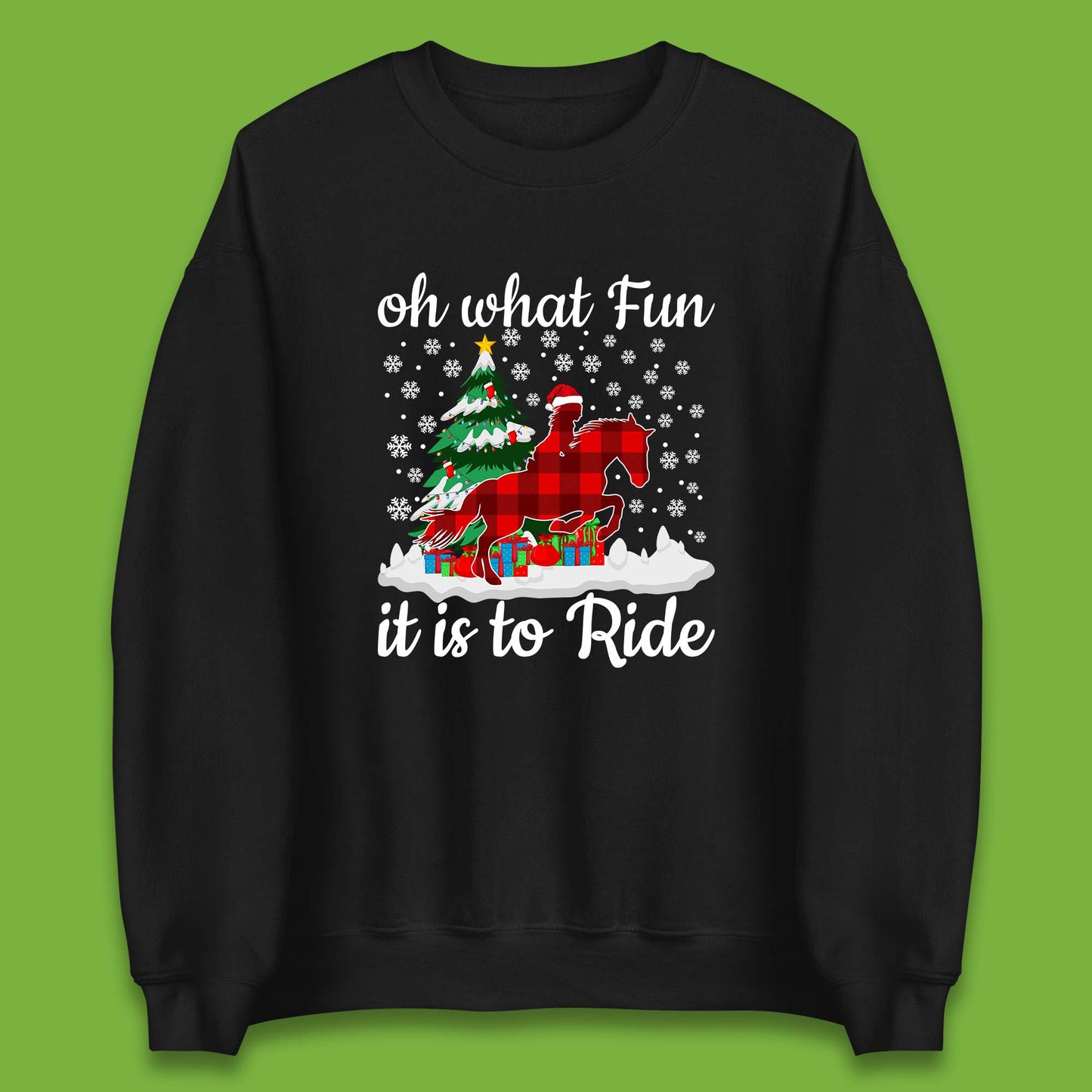 horse riding christmas sweatshirt