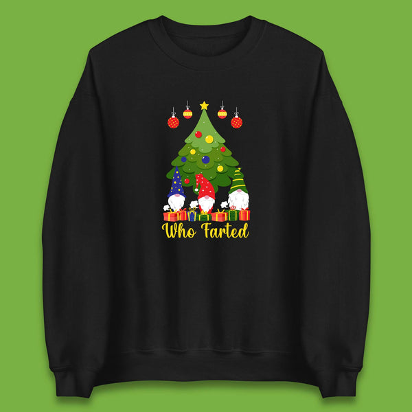 Who Farted Christmas Gnomes Funny Farting Gnomes Xmas Unisex Sweatshirt