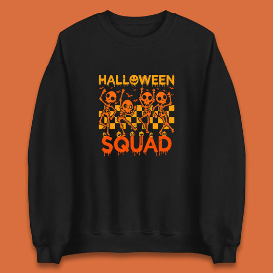 Halloween Squad Dancing Skeletons Squad Goals Dancing Halloween Skull Unisex Sweatshirt