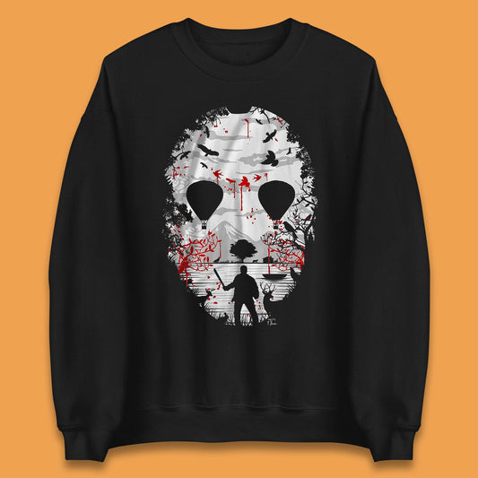 Crystal Lake Jason Voorhees Face Mask Halloween Friday The 13th Horror Movie Unisex Sweatshirt