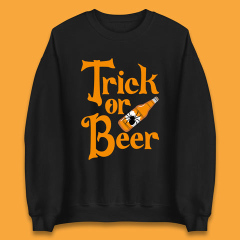 Trick Or Beer Halloween Drinking Beer Lover Drinker Halloween Party Unisex Sweatshirt