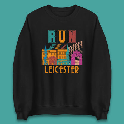 Run Leicester Festival Leicester Skyline Souvenir Race Leicester Running Unisex Sweatshirt