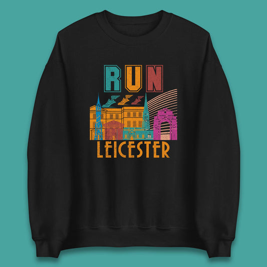 Run Leicester Festival Leicester Skyline Souvenir Race Leicester Running Unisex Sweatshirt