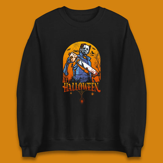 Halloween Michael Myers Holding Bloody Knife Halloween Serial Killer Horror Movie Character Unisex Sweatshirt