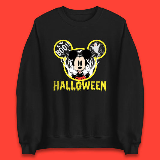 Disney Halloween Mickey Mouse Minnie Mouse Boo Ghost Horror Scary Disneyland Trip Unisex Sweatshirt