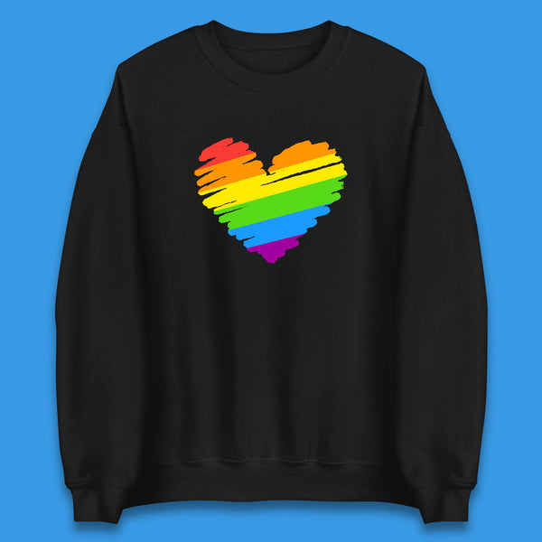 Rainbow Colour Heart Pride LGBTQ Rainbow Pride LGBT Gay Pride Month Unisex Sweatshirt