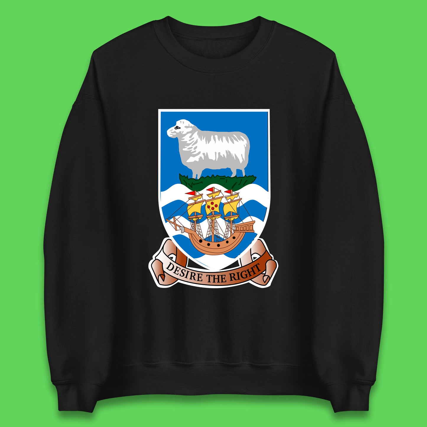 Coat Of Arms Of The British Overseas Territory Falkland Islands Coat Of Arms Of The Falkland Islands Flag Unisex Sweatshirt