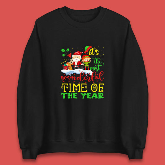 santa reindeer and elf sweatshirt