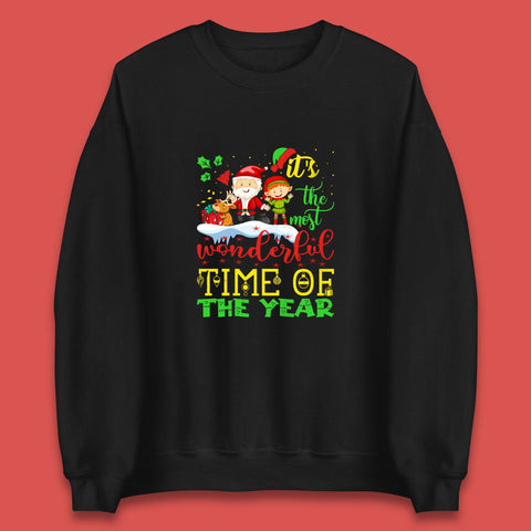 It's The Most Wonderful Time Of Year Christmas Santa Claus Reindeer Elf Xmas Season Unisex Sweatshirt