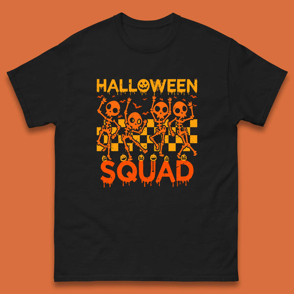 Halloween Squad Dancing Skeletons Squad Goals Dancing Halloween Skull Mens Tee Top