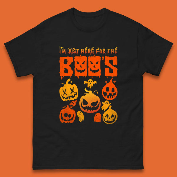 I'm Just Here For The Boos Halloween Funny Pumpkin Ghost Boos Jack-o-lantern Mens Tee Top