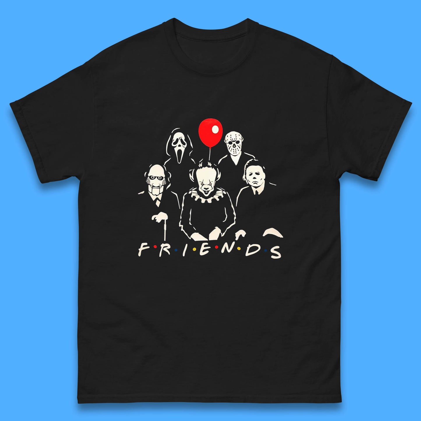 Halloween Friends Horror Movie Killers Characters Halloween Villians Mens Tee Top