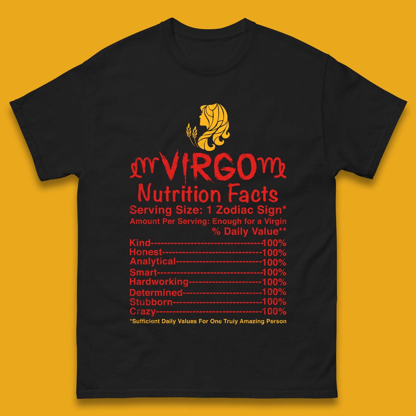Virgo Nutrition Facts Mens T-Shirt
