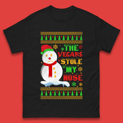 Vegan Snowman Christmas Mens T-Shirt