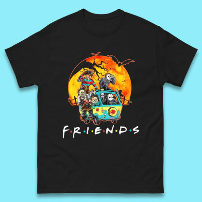 Friends Van Halloween Scooby Doo Mystery Machine Horror Movie Villians Characters Mens Tee Top