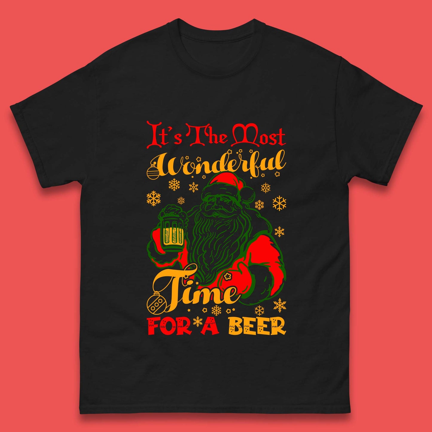 santa drinking beer t shirt