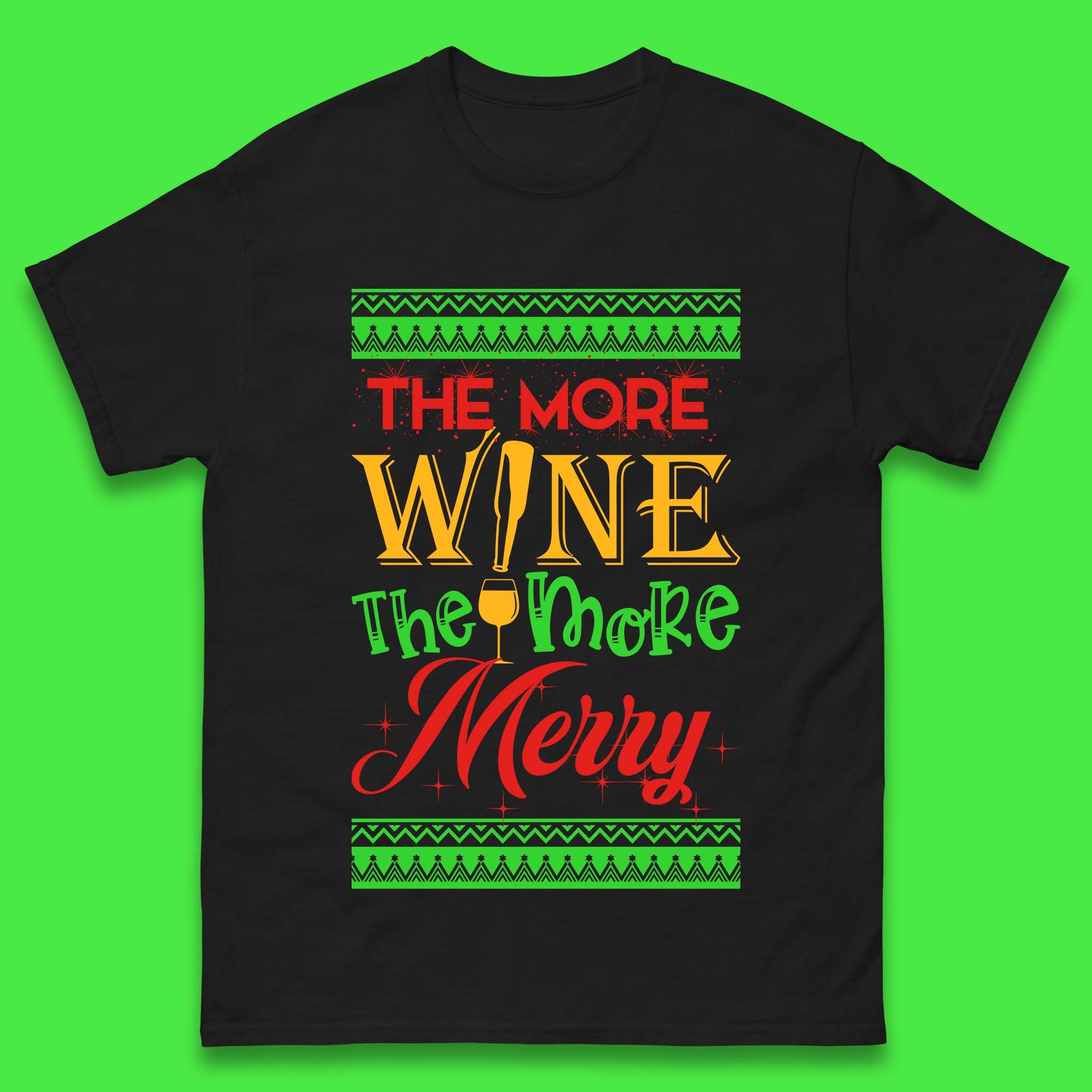 More Wine More Merry Christmas Mens T-Shirt