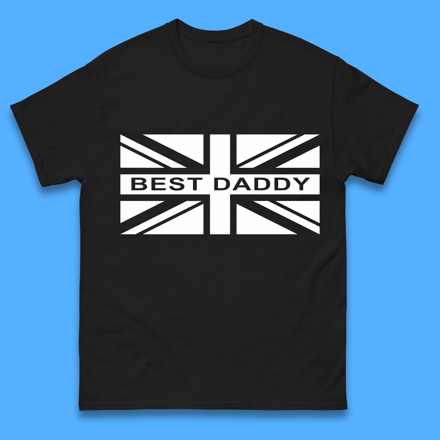 Best Daddy Vintage Union Jack Great Britain United Kingdom England Flag Patriotic Dad Father's Day Mens Tee Top