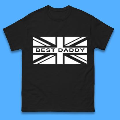 Best Daddy Vintage Union Jack Great Britain United Kingdom England Flag Patriotic Dad Father's Day Mens Tee Top