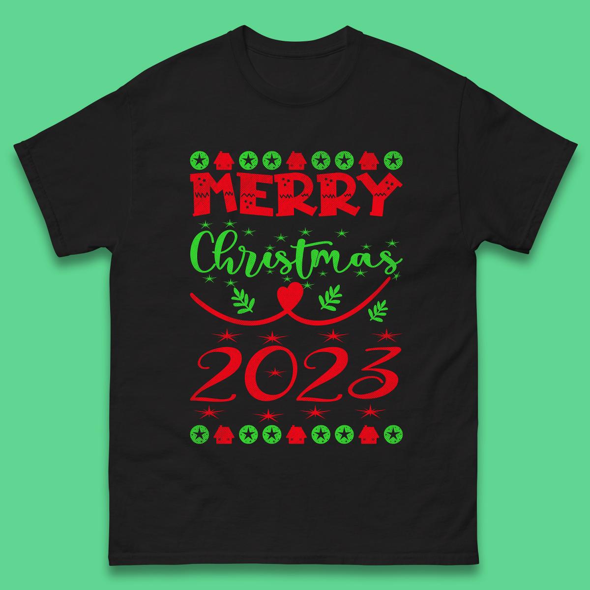 Merry Christmas 2023 Winter Holiday Xmas Festive Celebration Mens Tee Top