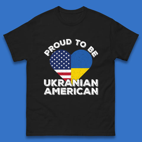 Proud To Be Ukrainian American Patriotic Ukraine And USA Ukrainian Flag Mens Tee Top