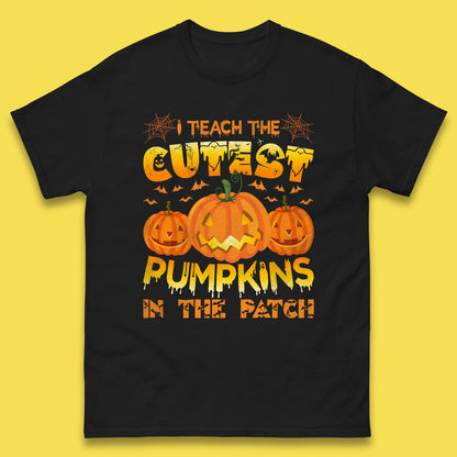 I Teach The Cutest Pumpkins in The Patch Halloween Pumpkin Teacher Costume Gift Mens Tee Top