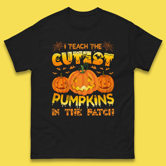 I Teach The Cutest Pumpkins in The Patch Halloween Pumpkin Teacher Costume Gift Mens Tee Top
