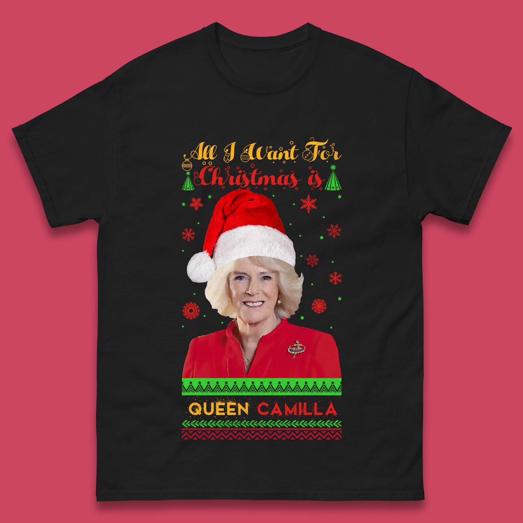 Queen Camilla Christmas Mens T-Shirt