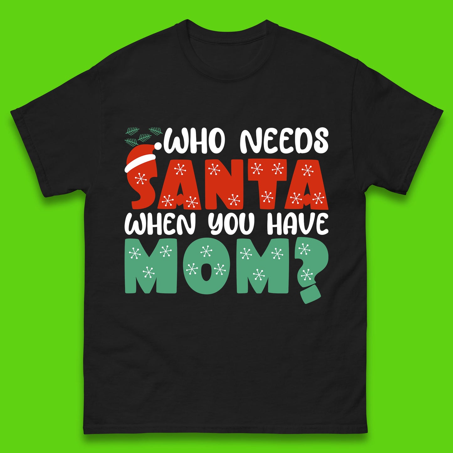 santa mom christmas womens t shirt