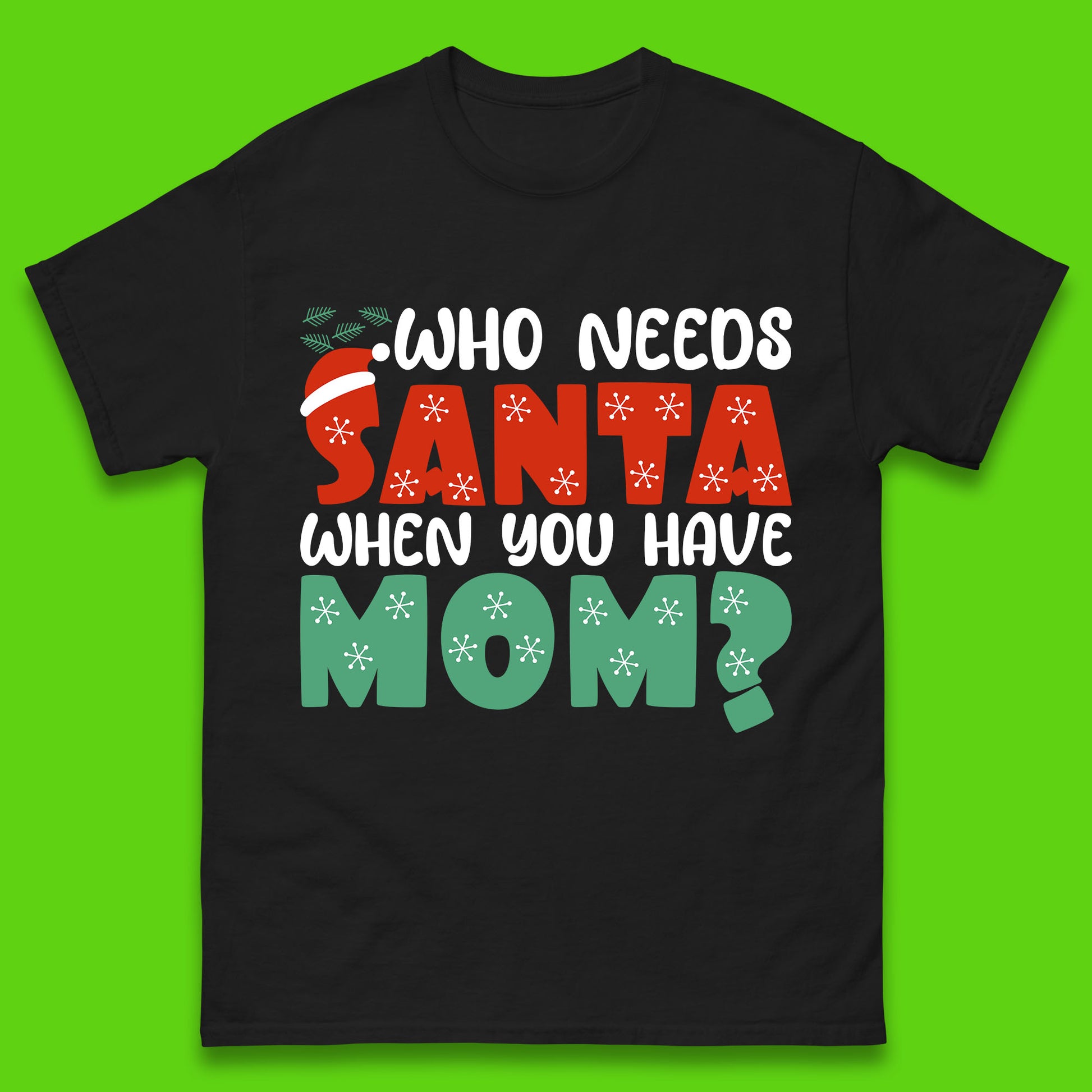 santa mom christmas womens t shirt
