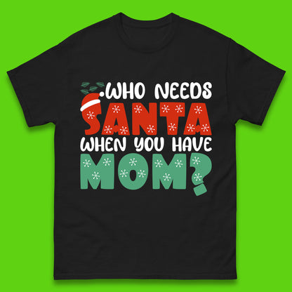 santa mom christmas womens t shirt