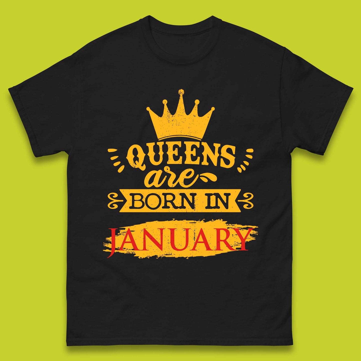 Queens Are Born In January Mens T-Shirt