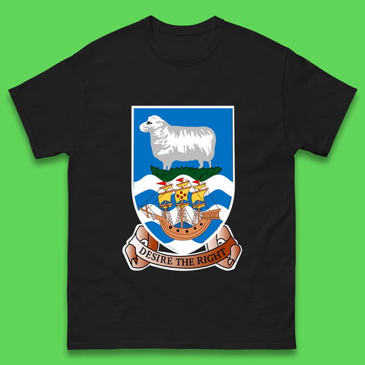 Coat Of Arms Of The British Overseas Territory Falkland Islands Coat Of Arms Of The Falkland Islands Flag Mens Tee Top
