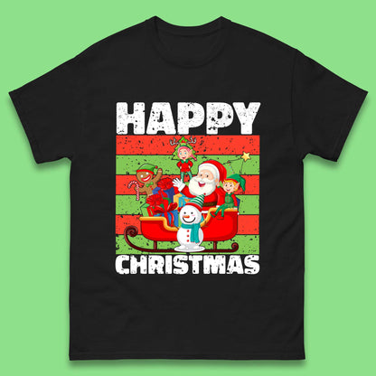 santa and friends on sleigh christmas t shirt