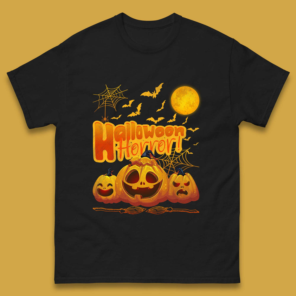 Happy Halloween Jack-o-lantern Horror Scary Monster Pumpkins Mens Tee Top