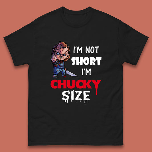 I'm Not Short I'm Chucky Size Funny Halloween Horror Movie Character Mens Tee Top