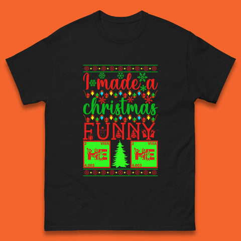 I Made Christmas Funny He He Laughing Gas Periodic Science Geek Xmas Mens Tee Top