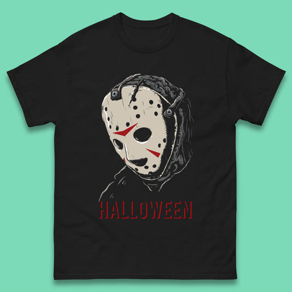 Jason Voorhees Face Mask Halloween Friday The 13th Horror Movie Character Mens Tee Top