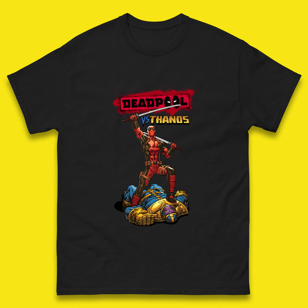 Marvel Comics Deadpool VS Thanos The Ultimate Face Off Comic Book Fictional Characters Mens Tee Top