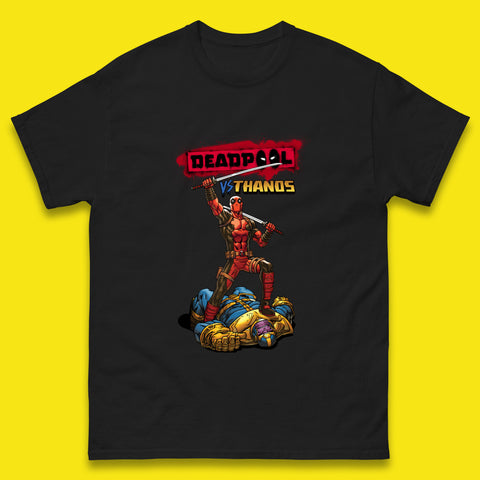 Marvel Comics Deadpool VS Thanos The Ultimate Face Off Comic Book Fictional Characters Mens Tee Top