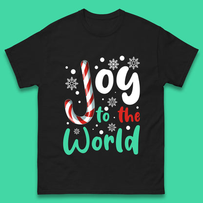 joy to the world christmas candy cane t shirt
