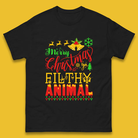 Merry Christmas Ya Filthy Animal Funny Xmas Holiday Mens Tee Top
