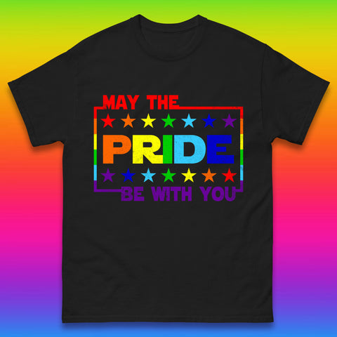 May The Pride Be With You LGBTQ Pride Month Rainbow Star Wars LGBT Pride Mens Tee Top