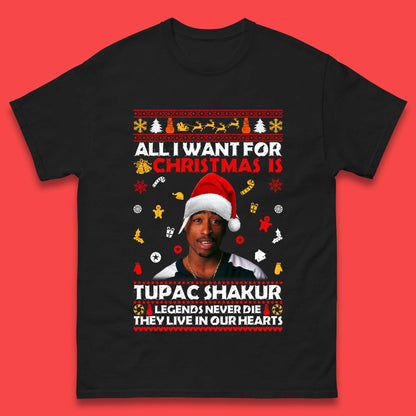 Tupac Shakur Christmas Mens T-Shirt