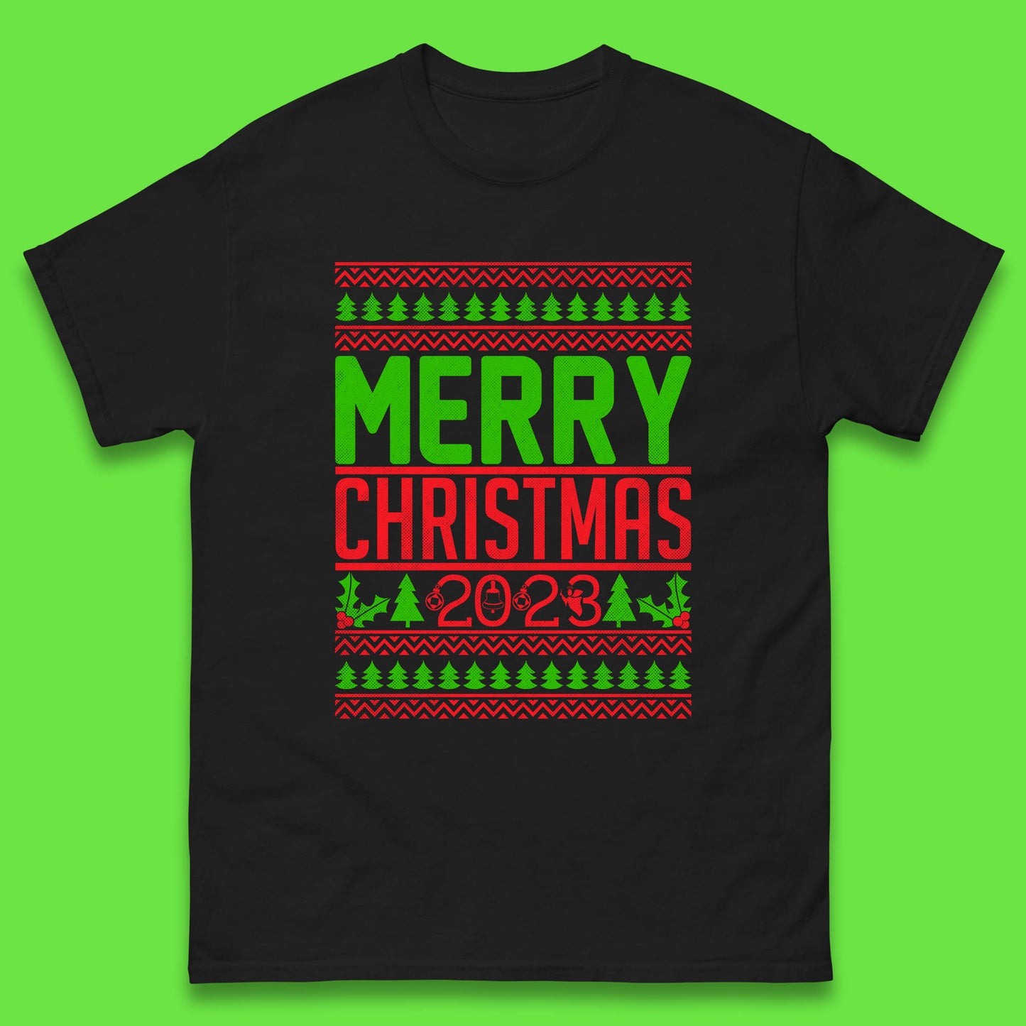 Merry Christmas 2023 Winter Holiday Festive Celebration Xmas Gift Mens Tee Top